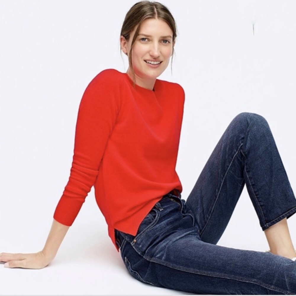 J.Crew Cashmere classic-fit crewneck sweater in true red